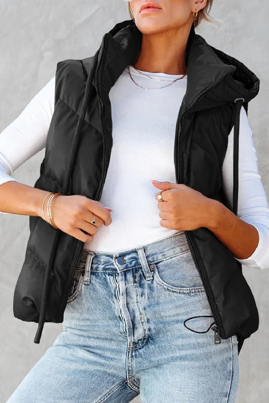 Solid Lightweight Thermal Layer Sleeveless Zip-Up Vest Coat