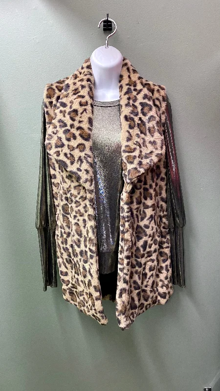 * Multiples Furry Leopard Vest