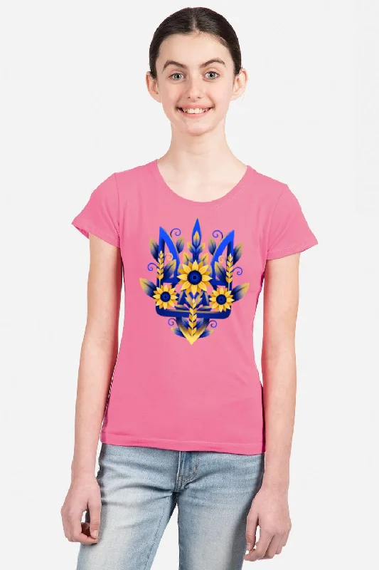 Girl's t-shirt "Sunflower Tryzub"