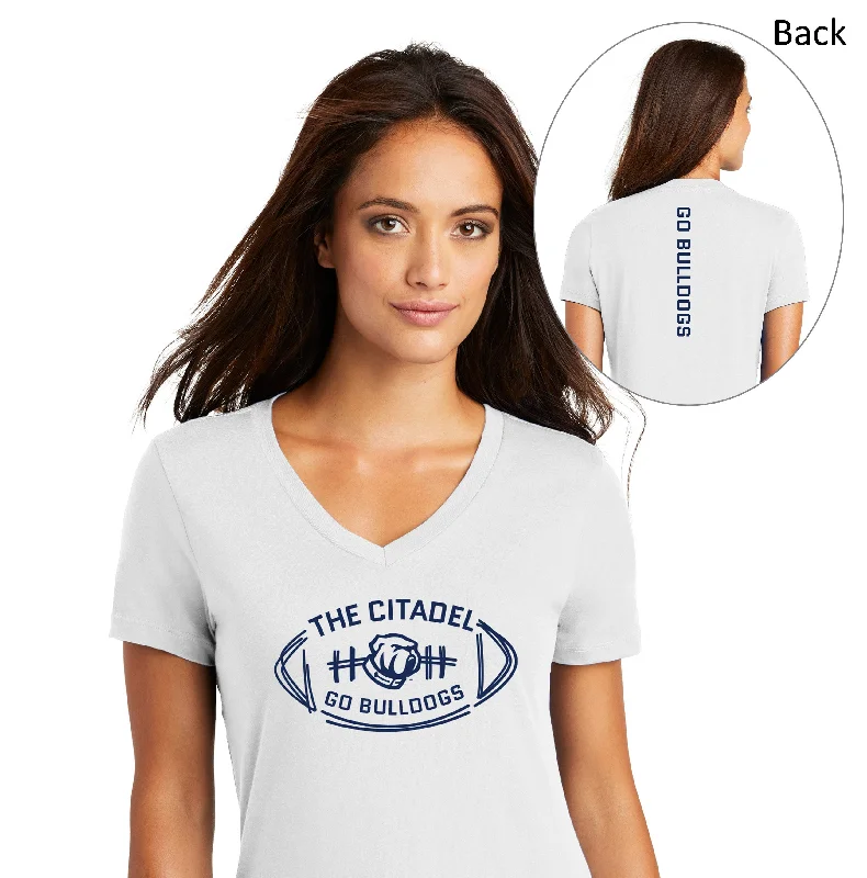 The Citadel Bulldog, Football  Women’s V-Neck Tee Shirt