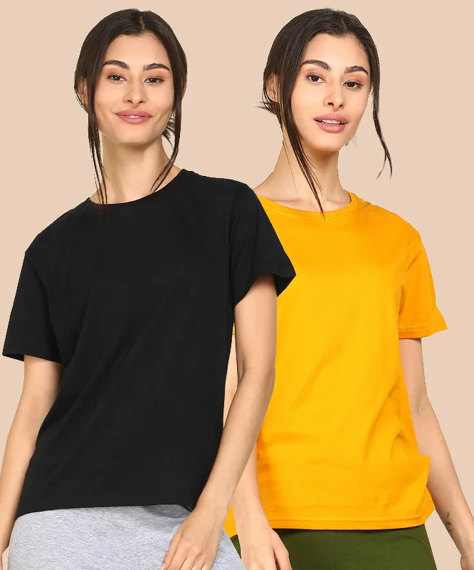 Womens Regular  Fit Combo Solid Tshirt