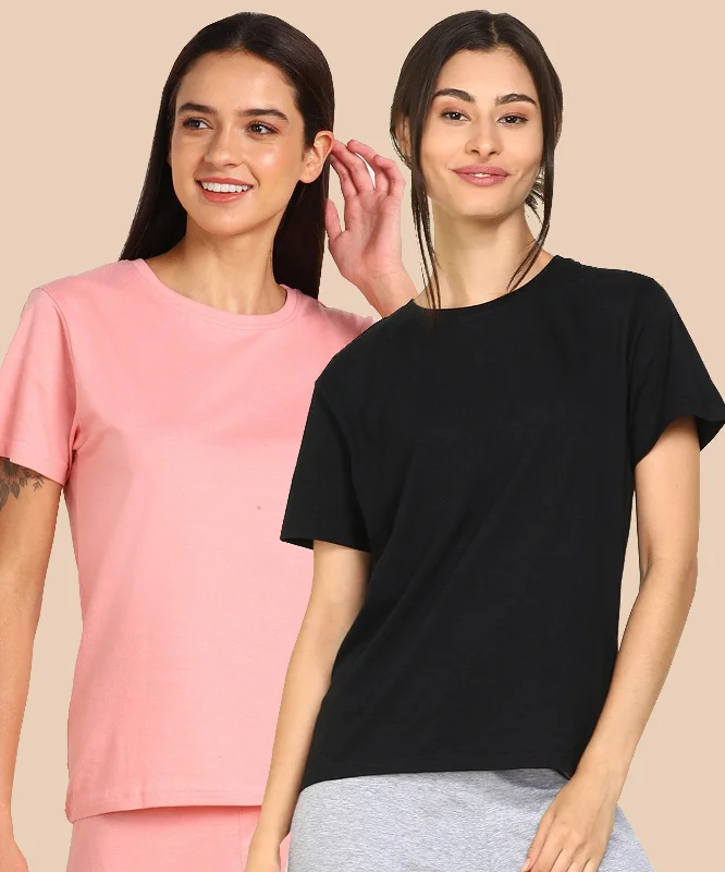 Womens Regular  Fit Combo Solid Tshirt