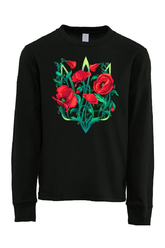 Youth long sleeve shirt "Poppy Tryzub"