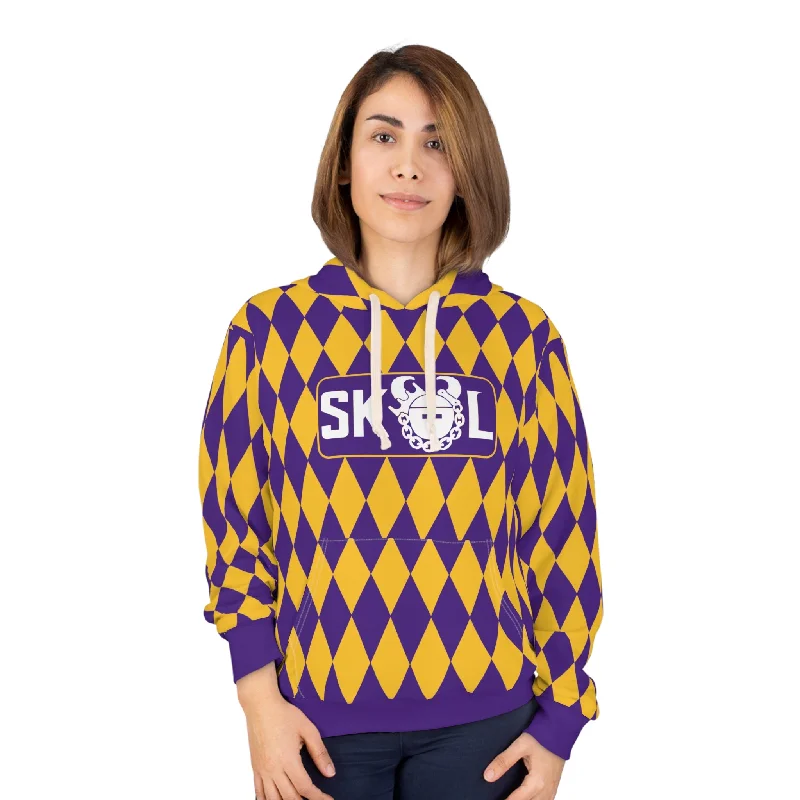 Unisex Pullover Hoodie - Purple/Gold Diamonds - The Original