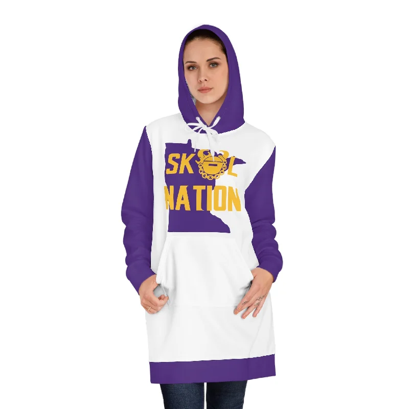 Hoodie Dress - White/Purple - MN Nation