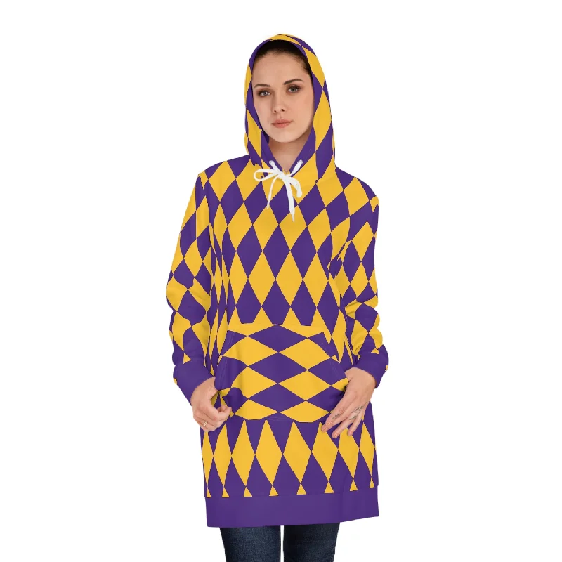 Hoodie Dress - Purple/Gold Diamonds - The Original