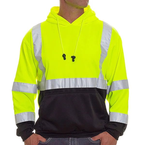 Hi-Viz Brand® ANSI Class 3 Heavyweight (9.5 oz.) Pullover Hoodie (Black Bottom)