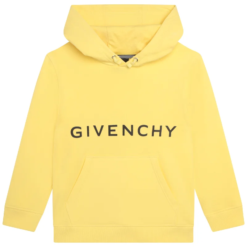 Yellow Cotton Blend Hoodie