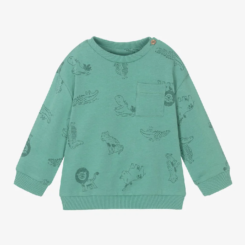 Green Safari Print Sweatshirt