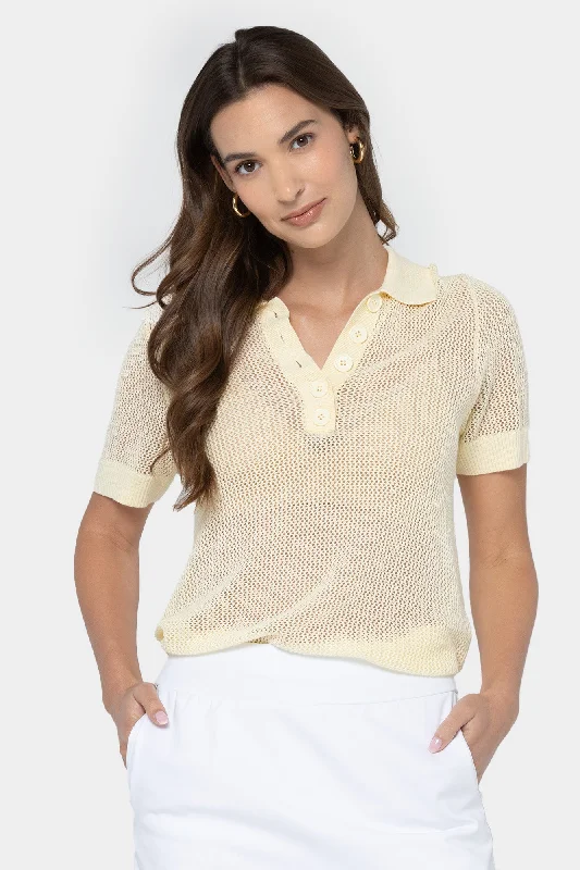 Short-Sleeve Sweater Polo