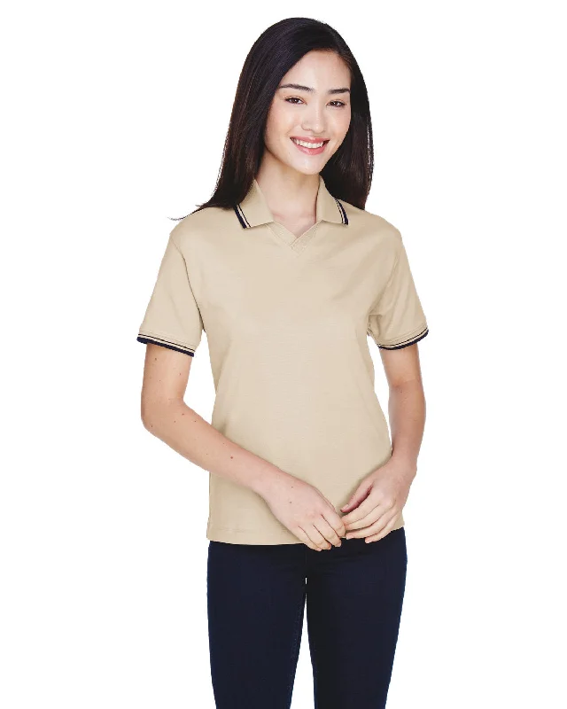 Devon & Jones Ladies' Tipped Perfect Pima Interlock Polo